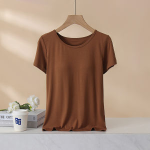 HANRANXUE | Braless Padded T-shirt Ice Silk Modal Tank Top