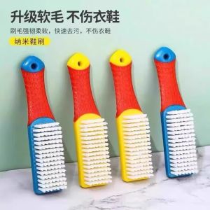 Long Handle Shoe Brush Soft Bristle for Cleaning And Polishing Shoes Home Use Laundry Brush Multi-Functional Nano Textured