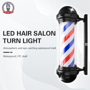 BarberTop Rotating Light LED Hair Salon Rotating Beauty Accessories Waterproof Super Bright Outdoor Wall Hanging