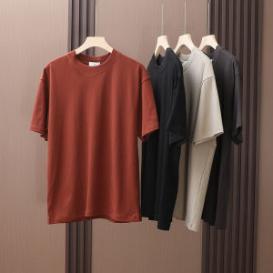Comfortable Pure Cotton Soft Mens round Neck Short Sleeve T-Shirt Youth Popular Standard Fit Summer New Style Fashionable Plain Color
