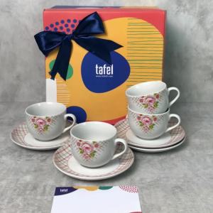 Cangkir Set Keramik Romantic Rose Isi 4 Pasang