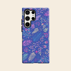 Bright Blue Tropical Foliage Luxury Fashion Full Lens Protective Case for Samsung Galaxy S26 S25 S24 A56 A36 Plus Ultra