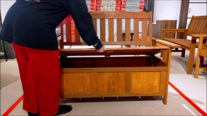 BANGKU KERUSI PENYIMPANAN SERBAGUNA KAYU MERANTI | BANGKU TAMAN | (YK-353 KENT STORAGE BENCH OUTDOOR)