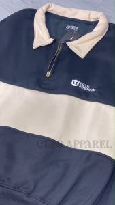 CLPS APPAREL Sweater Rugby Half Zip Pria dan Wanita Kombinasi Terbaru Premium Quality M - XL Polo Shirt Vintage Viral Kekinian Rugby Jacket Sweater Kerah lipat Polo Shirt Korean Style
