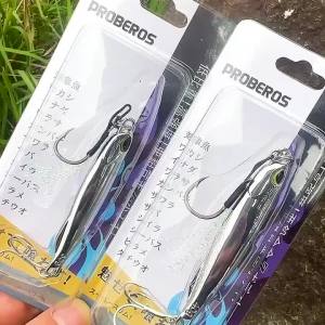 Mồi Câu Cá Bằng Kim Loại Mạ Điện PROBEROS 10g-80g Có Móc Câu Dùng Được Cho Nước Mặn Nước Ngọt Cá Chép Cá Vược Cá Rô.