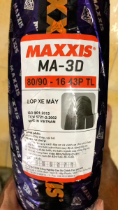 Vỏ ( lốp ) 80/90-16 không ruột Maxxis chính hãng