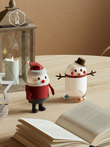 SHIBAZHI | Christmas Decorative Figurine Christmas Santa and Snowman