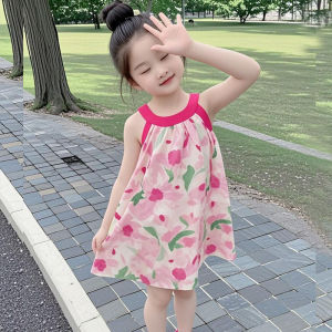 Váy Mùa Hè in Hoa Cho Bé Gái Váy Đi Biển Phong Cách Bohemian Cho Bé Gái Váy Cotton Thoáng Khí Chống Nắng Cho Bé Gái