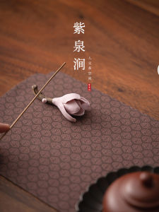 Chanting Ceramic Orchid Line Incense Holder Handmade Flower Pottery Scented Candle Stand Chinese Style Home Decor Accessories