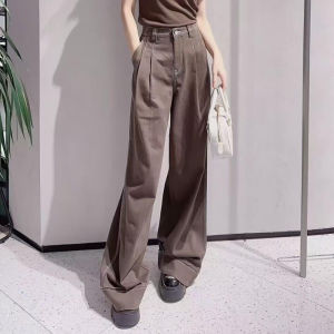 Fashionable Straight Leg Wide Leg Jeans Slimming High Waist Cotton Blend Zipper Closure Casual Style Autumn New Arrival