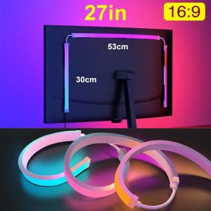 LED Sync RGB LED Strip Lights for 24-34 Inch Monitor USB-Powered Backlight Pickup Atmosphere Lights for Gaming Room Desk Decor
