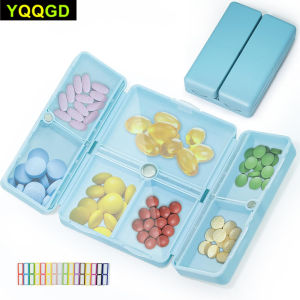1Pcs Daily Pill Organizer7 Compartments Portable Case for Travel [Folding Design]Pill Box for Purse Pocket to Hold Vitamins