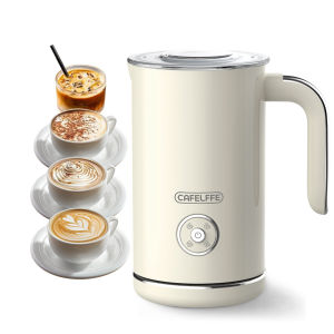 Cafelffe 4 in 1 Electric Milk Frother 240ml Hot/Cold Foam Maker Intelligent Temperature Control Automatic Steamer Foamer for Latte/Coffee/Hot Chocolate/Cappuccino