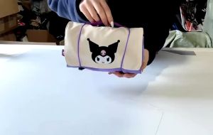 Sanrio Travel Fold Cosmetic Bag Portable Cartoon Large-Capacity Stationery Storage Toiletry Bag 三丽鸥洗漱化妆包文具收纳两用折叠大容量