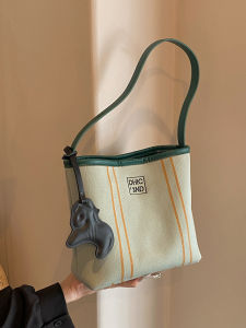 Casual Commuter Canvas Bag Womens 2025 New Versatile Single Shoulder Underarm Bag Super Popular Handheld Bucket Bag