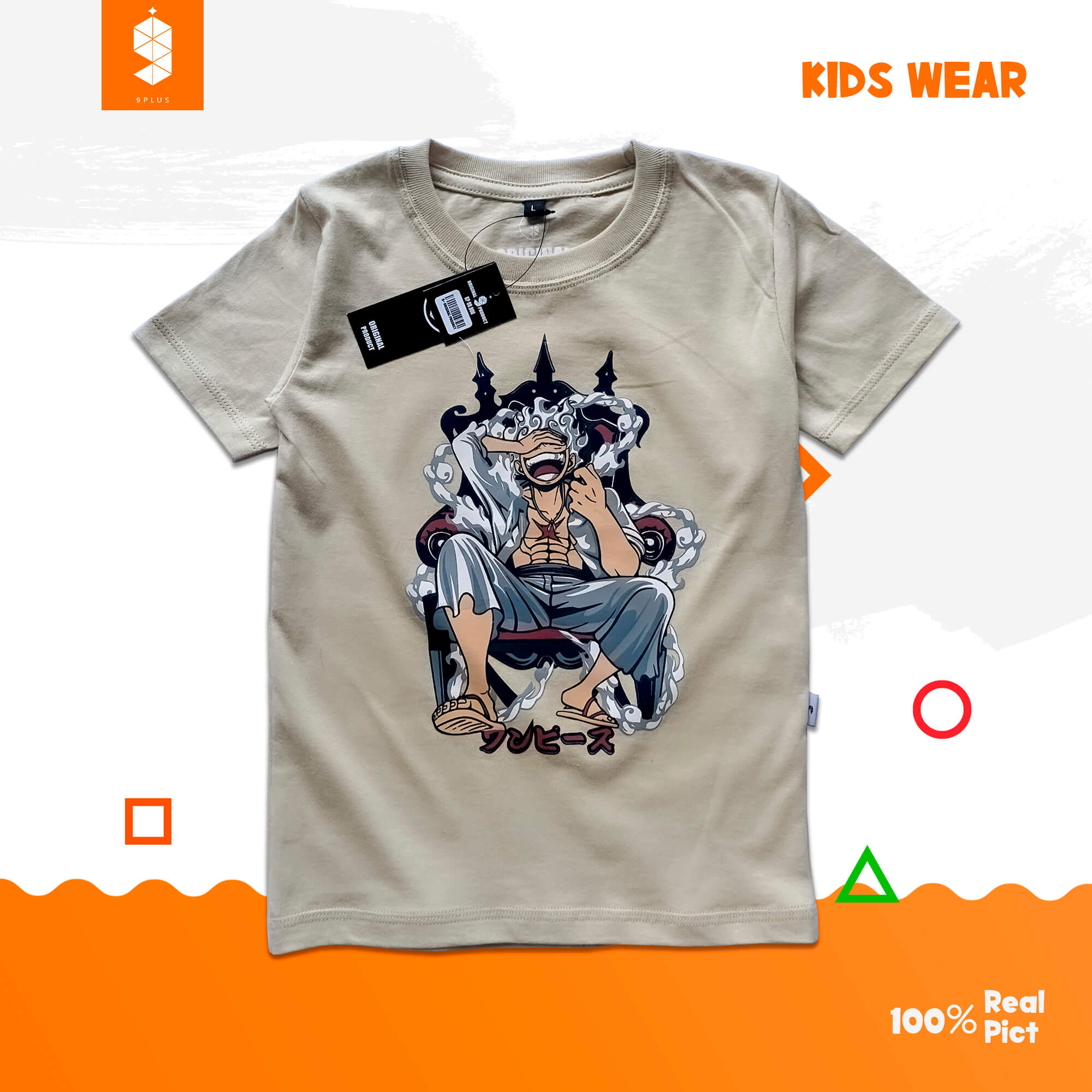 Nineplus Kidswear Kaos Anak Luffy Series Umur 3-12 Tahun Cotton Combed 30s Fashion