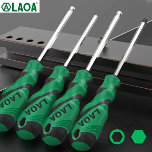 Bộ Tua Vít Từ Tính LAOA 1 Cái Đầu Bi & Đầu Lục Giác Thép Hợp Kim S2 58HRC Tay Cầm Chống Trơn Trượt - Tua Vít Đầu Bằng Có Nam Châm