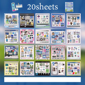 Mr.paper | Mr.Paper 20 Sheets Square Y2K Style Sticker Book Vintage Market Pattern Decals for DIY Journal Scrapbooking Colorful Craft