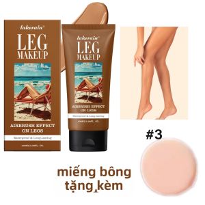 lakerain | Kem Nền Trang Điểm Chân Dạng Kem Chống Nước Màu Đồng 100ml Kem Dưỡng Da Tạo Màu Rám Nắng Lâu Trôi 3 Màu Dưỡng Ẩm Đều Màu Da Kèm Bông Phấn.