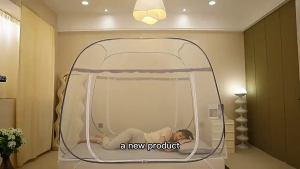 Foldable Mosquito Net Family Size Curtain Fully Enclosed Curtain Top Bed Zipper Mosquito Net Tent for 1.8 King/1.5 Queen Bed Kulambo Mosquito Net