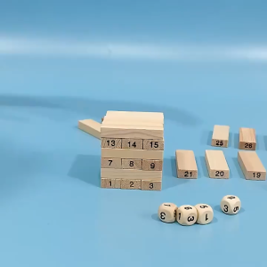 54pcs Mini Wooden Tower Number Stacking Tower Building For Children Toy