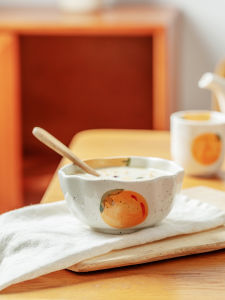 Japanese Style Ceramic Bowl Unique Shape Rice Soup Bowl Set High Aesthetic Value Home Use Dinnerware Set  And Natural