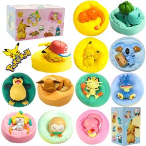 Takara Tomy | Anime Poké Mon Blind Box Model Figure 1-12 Pcs Pikachu Sleep Series Interior Hand Sleeping Position Toys Gift for Sfriends