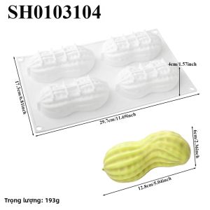 Khuôn Làm Sôcôla Silicon Hình Hạt Đậu Thân Thiện Với Môi Trường Đạt Chuẩn Thực Phẩm Dụng Cụ Làm Bánh Tráng Miệng Nhà Bếp Dùng Cho Bánh Mousse Pháp Dụng Cụ Làm Bánh Ngọt Có Tùy Chọn 1/3/4 Ô.