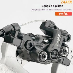 JSHOU BIKE | Hệ Thống Phanh Đĩa Hợp Kim Nhôm ZAAKR T-3C 4 Piston Má Phanh Từ Tính Lắp Đặt Cho Xe Đạp Leo Núi & Xe Đạp Điện