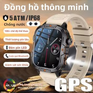 Đồng Hồ Thông Minh Quân Sự Mạnh Mẽ 2025 Dành Cho Nam Chống Nước 3ATM Theo Dõi Thể Thao Ngoài Trời Gọi Thoại BT Theo Dõi Sức Khỏe Đồng Hồ Thông Minh Thể Dục