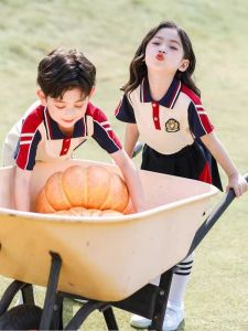 เสื้อผ้าเด็กหญิงชั้นประถมศึกษาปีที่ 1 ฤดูร้อน ผ้าฝ้ายแท้ เสื้อผ้ากีฬา ชุดโรงเรียน ชุดวันพิธีการสำหรับเด็กอนุบาล