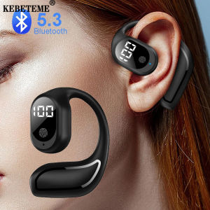 KEBETEME TWS Bluetooth 5.3 Headphone Ear-Clip Wireless Noise Reduction Headset Single Ear-Hook Business Earphone