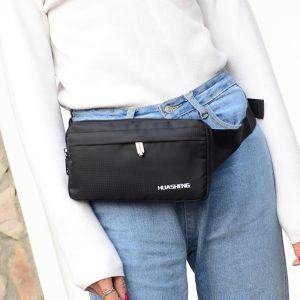 New Nylon Slim Fanny Pack with Phone Pouch for Travel and Motorcycle Waterproof Chest Bag with Zipper Closure
