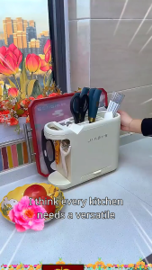 Kitchen Storage Rack Multifunctional Knife Rack Chopstick Holder Cutting Board Rack Kitchen Knife Rack Comes with Sharpening Stone Knife Storage Rack