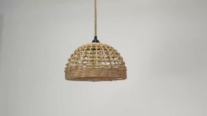 JOYINLED Japanese Style Rattan Chandelier Wicker Pendant Light Round Light Fixture Boho Woven Lampshade for Restaurant Bar Hotel
