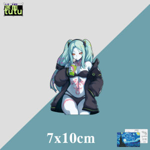 Cyberpunk Rebecca Anime Peripheral Automobile Sticker Electric Car Computer Case Scratch Decoration Reflective Sticker