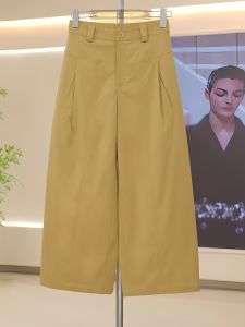 กางเกงขายาวทรงตรงเอวสูงทรงหลวมสบาย ๆ สำหรับผู้หญิงในช่วงฤดูร้อน ทรงสลิมฟิต 9 จุด ทรงตรง กางเกงขายาวทรงตรง