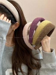 Fashionable Sponge Hairband Womens High Hairline Illusory Small Face Simple Style New 2024 Trendy Headband Sensation