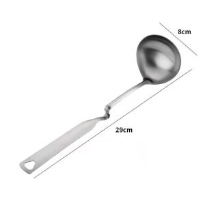 Thickened 304 Stainless Steel Soup Spoon Wok Spoon Integrated Kitchen Utensils Home Use Large Soup Spoon Anti-Scalding
