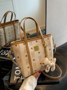 Elegant Womens Crossbody Bag Stylish Shoulder Tote Bag Versatile Summer Handbag Soft PU Material Bucket Shape Print Design