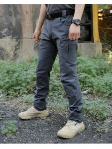 กางเกงยุทธวิธีแห้งเร็วสําหรับผู้ชายน้ําหนักเบาฤดูร้อนเดินป่าตกปลาอุปกรณ์กลางแจ้งพร้อมเอวยางยืดและกันน้ํา