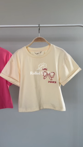 LEWIS EMMA - Rolled Up Tee (6 Bulan-14 Tahun) Atasan Anak Perempuan / Baju Pakaian Lengan Pendek