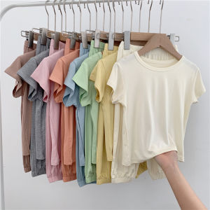 Soft Modal Childrens Sleepwear Two-Piece Set Thin Summer Home Clothes for Boys And Girls Comfortable Skin-Friendly Kids Outfits