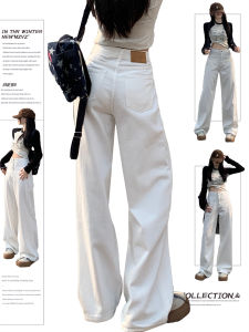 High Waist Wide Leg Denim Jeans Womens Autumn Winter New Style Loose Floor-Length Pants Cotton Casual High Waist Wide Leg