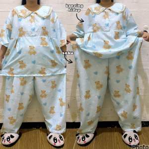 BB 100kg MUAT MIUWSHOP PIYAMA WANITA HAMIL KANCING JUMBO 6XL 65-120kg++ BAJU TIDUR UKURAN BESAR IBU HAMIL BIG SIZE GEMOY