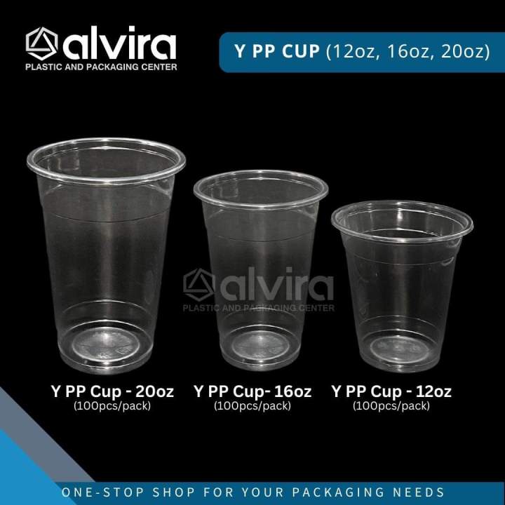 100pcs PP Smooth Cups For Milk Tea and Shakes, Flat and Dome Lids ...