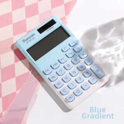 Macaron Gradient Aesthetic Small Portable Solar Calculator