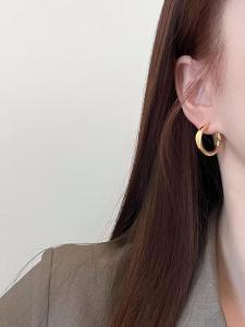 Fashionable Pure Silver Needle Earrings Womens Sensory Surface Design Light Luxury Personality Ear Jewelry New 2025 Model