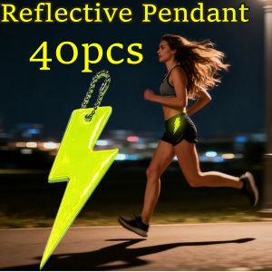 40PCS PVC Reflective Lightning Pendants Sports Outdoor Backpack Keychain Accessories