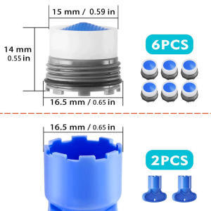 8pcs Faucet Aerator Replacement for Cache Aerators and Faucet Aerator Key Removal Tool Tap Aerators Flow Restrictor